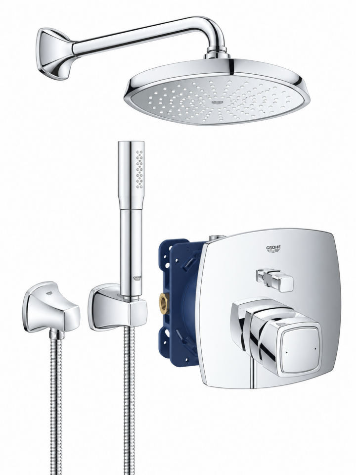 Grohe Grandera Ankastre Banyo/Duş Bataryası, Tepe ve El Duşu Seti