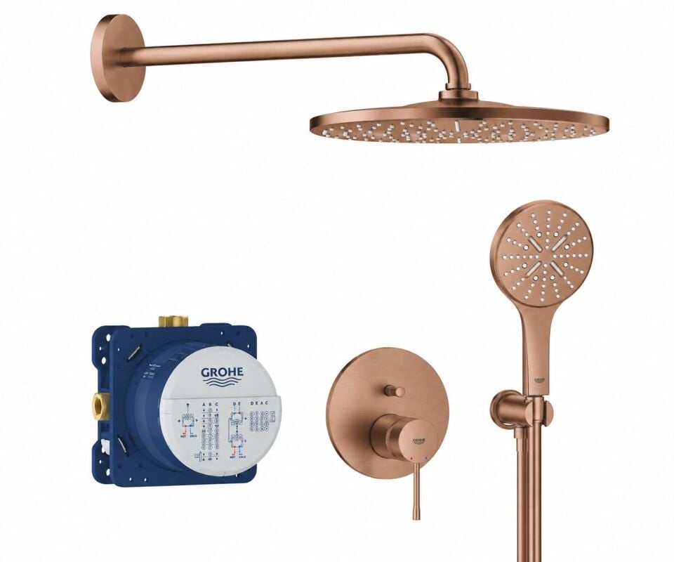 GROHE ANKASTRE DUŞ SETİ (FIRÇALANMIŞ BAKIR)