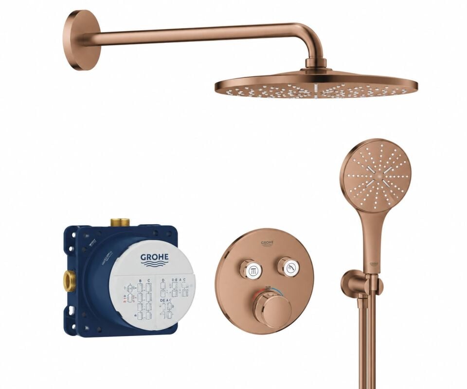 GROHE ANKASTRE DUŞ SETİ + SMARTCONTROL (FIRÇALANMIŞ BAKIR)