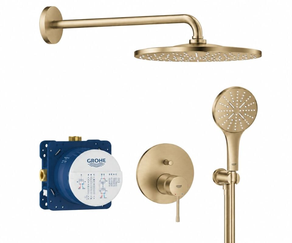GROHE ANKASTRE DUŞ SETİ (FIRÇALANMIŞ ALTIN)
