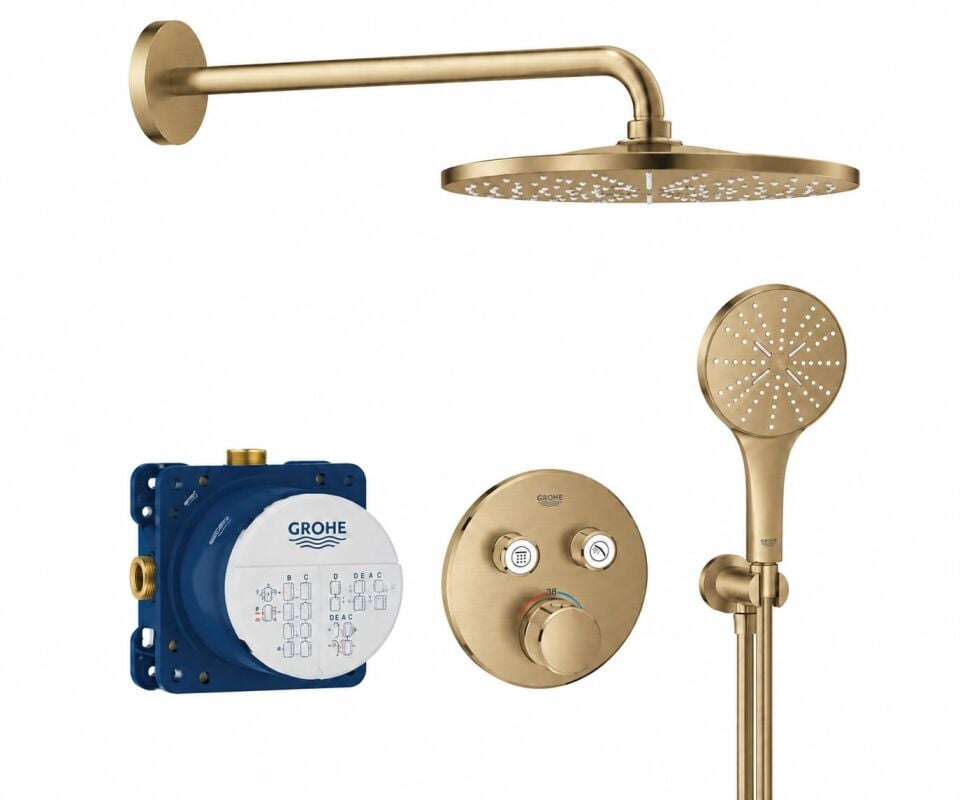 GROHE ANKASTRE DUŞ SETİ + SMARTCONTROL (FIRÇALANMIŞ ALTIN)