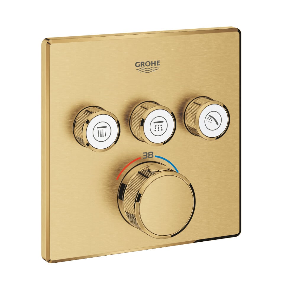 GROHE GROHTHERM SMARTCONTROL KARE TASARIM 3 KUMANDALI ANKASTRE TERMOSTATİK BATARYA – FIRÇALANMIŞ COOL SUNRISE