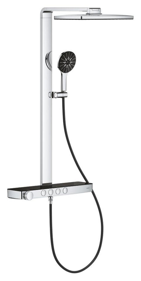 GROHE RAINSHOWER AQUA PURE TERMOSTATİK DUŞ SİSTEMİ, DUVARA MONTAJ  SİYAH/KROM-100961KI00