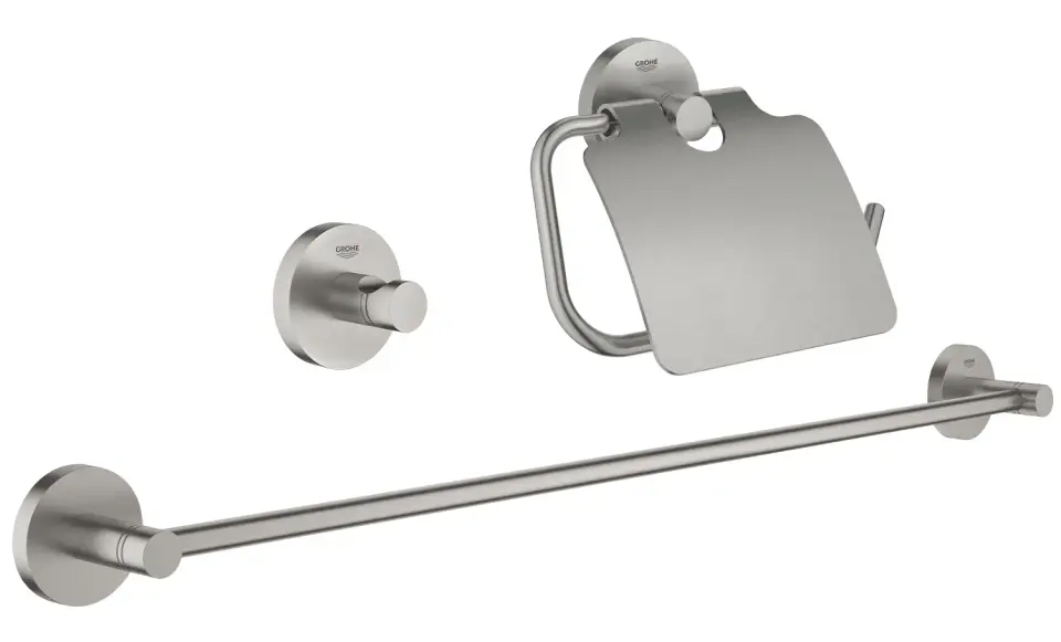 GROHE ESSENTIALS ÜÇLÜ AKSESUAR SETİ, PASLANMAZ ÇELİK/KROM