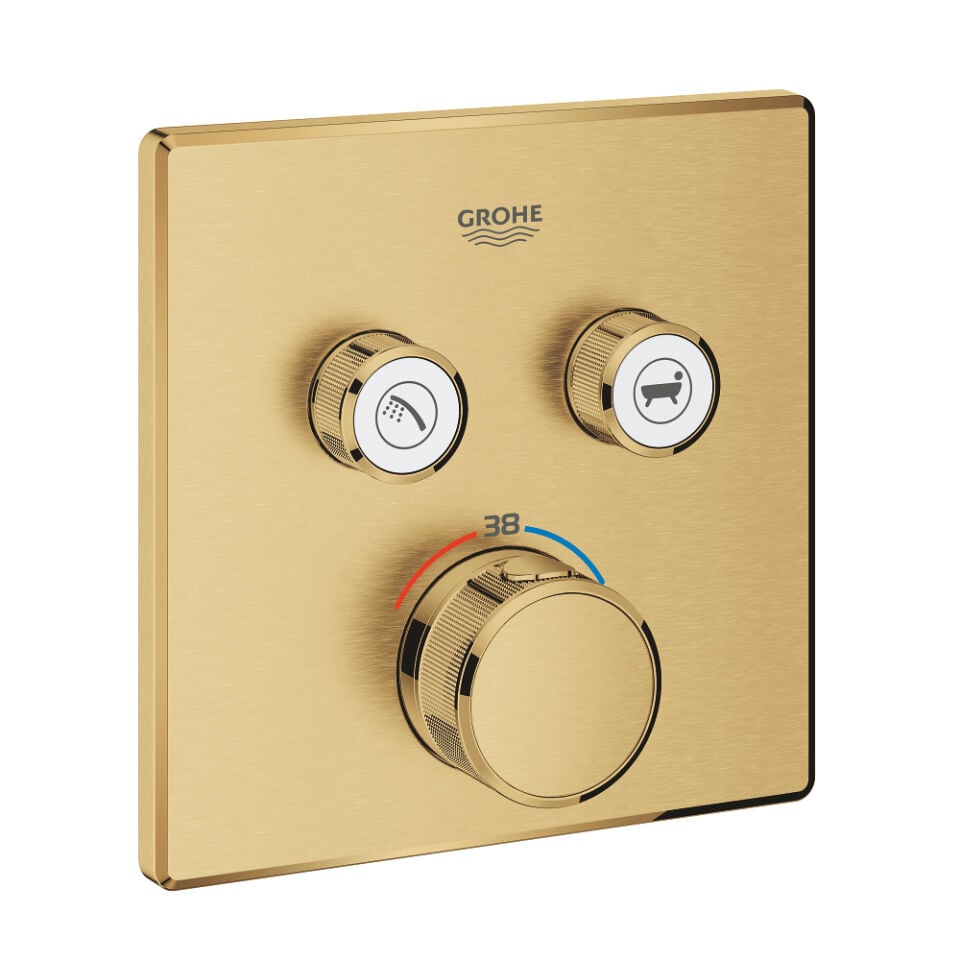 GROHE GROHTHERM SMARTCONTROL KARE TASARIM 2 KUMANDALI ANKASTRE TERMOSTATİK BATARYA – FIRÇALANMIŞ COOL SUNRISE