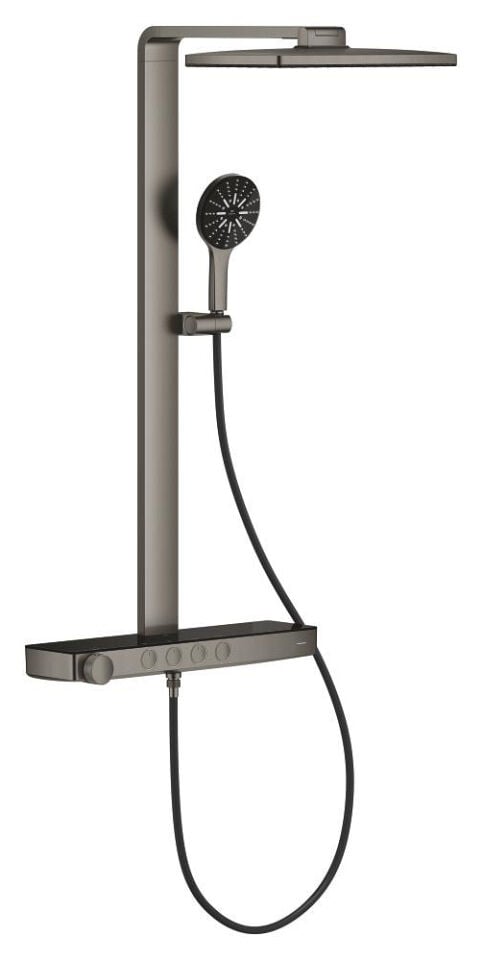 GROHE RAINSHOWER AQUA PURE TERMOSTATİK DUŞ SİSTEMİ, DUVARA MONTAJ – FIRÇALANMIŞ HARD GRAPHITE-100961AL00