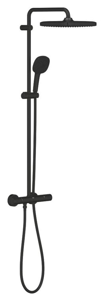 GROHE TEMPESTA SYSTEM 250 CUBE DUVARA MONTE TERMOSTATİK BATARYALI DUŞ SİSTEMİ – MAT SİYAH