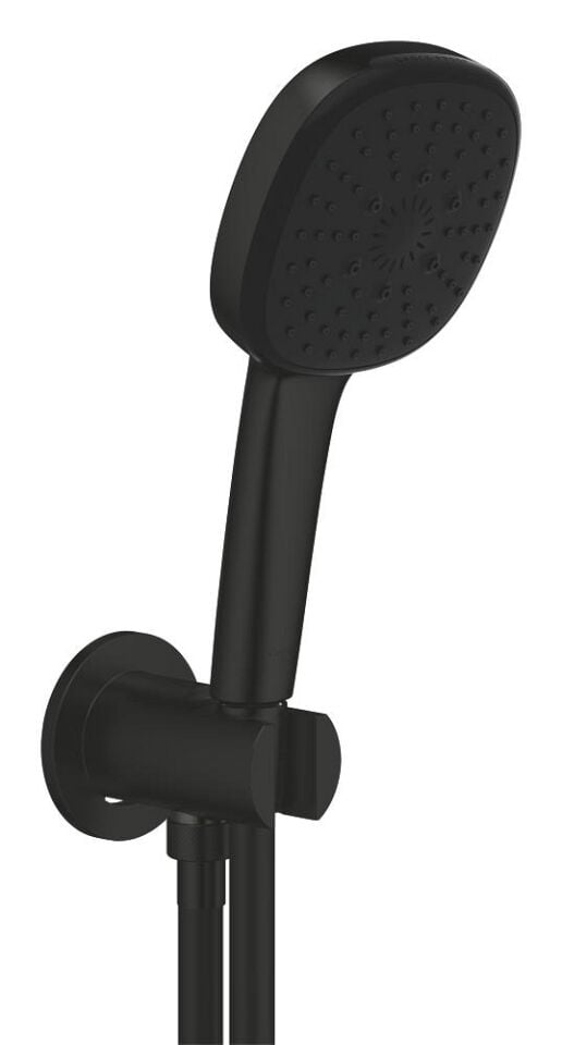 GROHE TEMPESTA CUBE 110 DUVAR TUTUCULU EL DUŞU SETİ, 3 AKIŞLI – MAT SİYAH