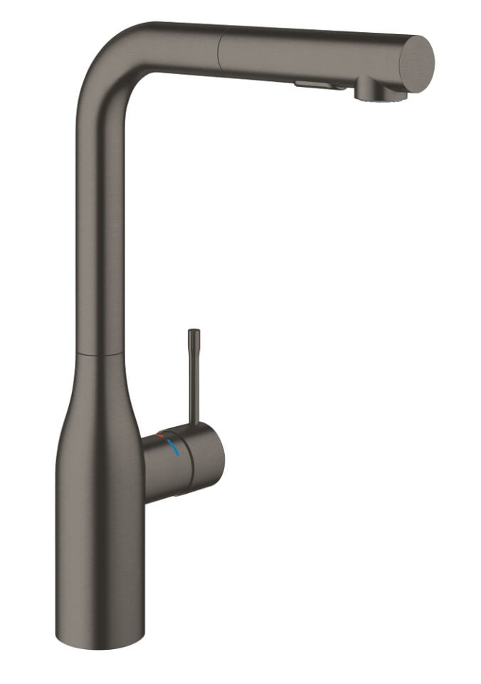 GROHE ESSENCE SPİRAL ÇEKMELİ, 2 FONKSİYONLU EVİYE BATARYASI – FIRÇALANMIŞ HARD GRAPHITE